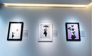 banksys artwork in grove gallery